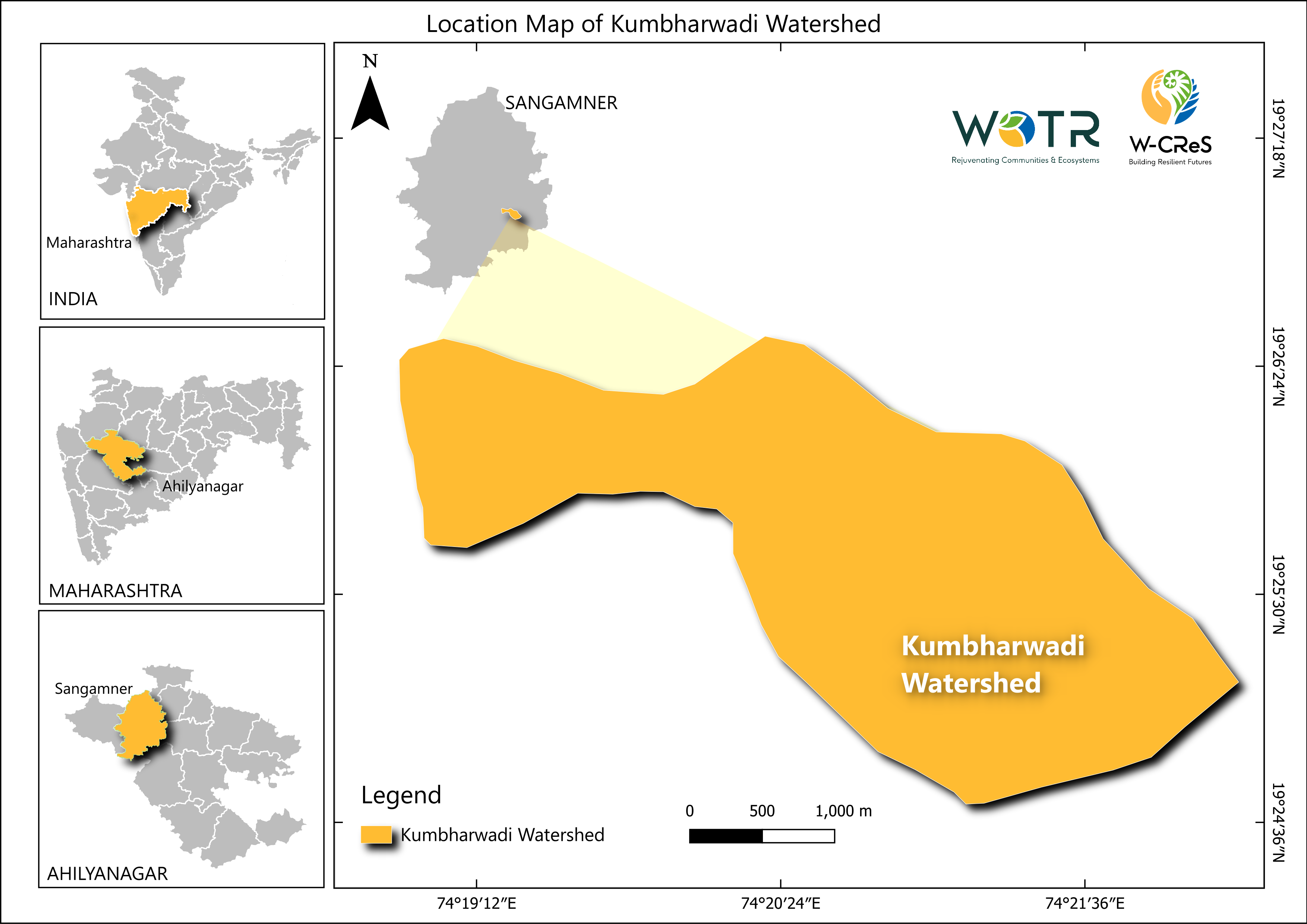 Location Map of Kumbharwadi Watershed