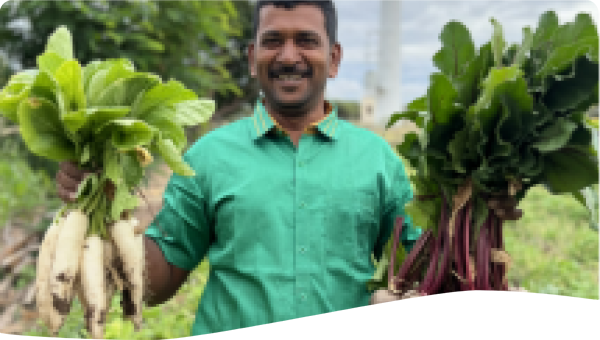 Farmer with his produce